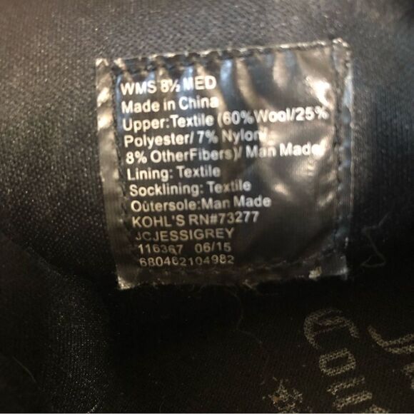 Juicy Couture Gray Wool Vegan Leather Boots 8.5 - Picture 8 of 11